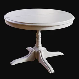 Painted Circular Dinner Table White
