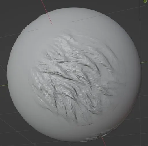 3D sculpting brush for realistic fur texture effect in digital modeling, compatible with Blender.