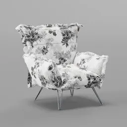 Fabric pattern arm chair