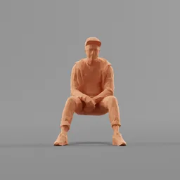 Lowpoly Male Sitting