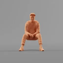 Lowpoly Male Sitting