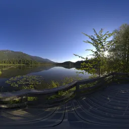 Lake and Mountains Sunny Evening