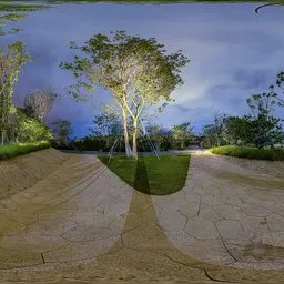 Outdoor passage at night