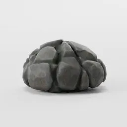 Stylised low-poly 3D rock model with 2K PBR textures, game-ready asset for Blender environments.