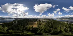 Modern City Sunny Cloudy Day