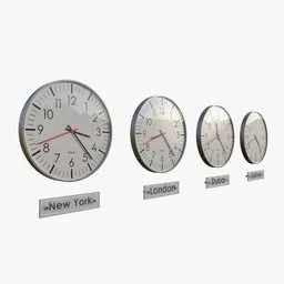 World Time Zone wall Clock