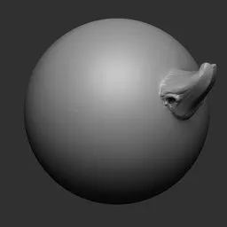 3D Blender sculpting brush creating detailed dragon spike on model surface