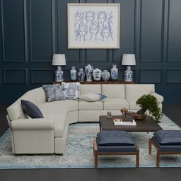 Classic Blue Living Room Interior