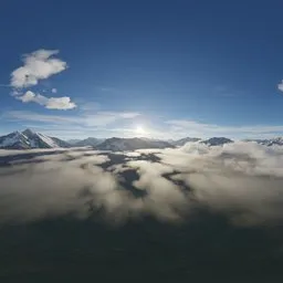 Aerial Mountain Landsacpe Cloudy Sunny