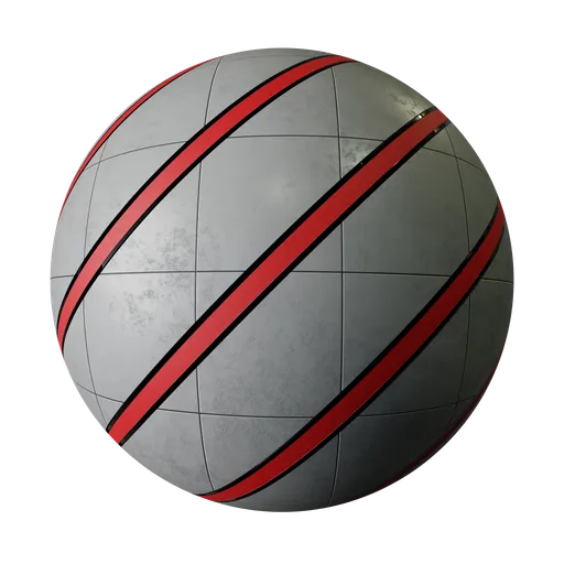High-quality PBR Wall pattern for 3D Blender projects with detailed concrete tiles and contrasting red accents.