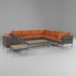 Wicker Outdoor Sectional Set