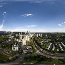 Aerial Cityscape Cloudy Day