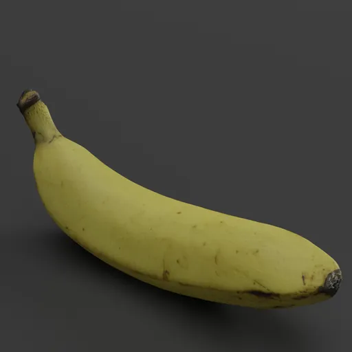 High-detail 3D model of a single banana with realistic 4K textures, ideal for Blender rendering.