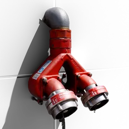 Red Wall Fire Hydrant