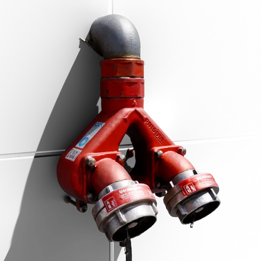 Red Wall Fire Hydrant