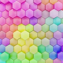 3D hexagonal pattern with gradient colors, ideal for creative 3D modeling and Blender projects.