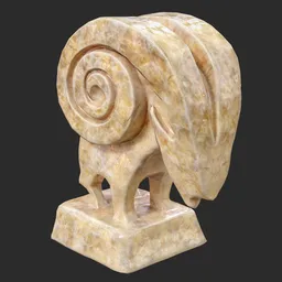 Ram abstract marble statue