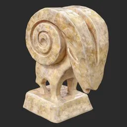 Ram abstract marble statue