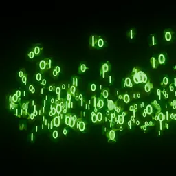 Abstract Glowing Green Binary Code