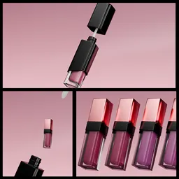 Liquid lipstick opening array shot