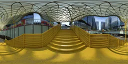 Yellow staircase during the day