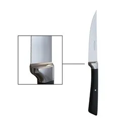 Realistic 3D model of a steak knife with zoom on ergonomic handle, designed for Blender rendering.