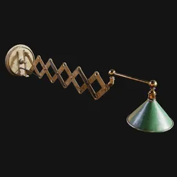 Industrial Scissor-Arm Lamp Extended