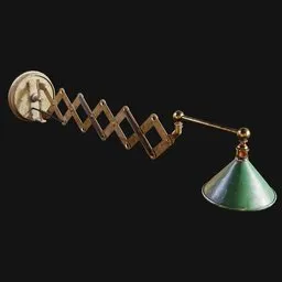 Industrial Scissor-Arm Lamp Extended