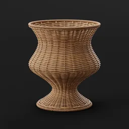Curved Rattan Basket Stand