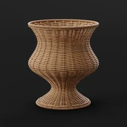 Curved Rattan Basket Stand
