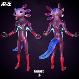 3D Blender rigged character model with multiple styles, optimized for animation.