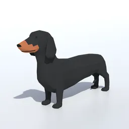 Low Poly Dachshund Dog