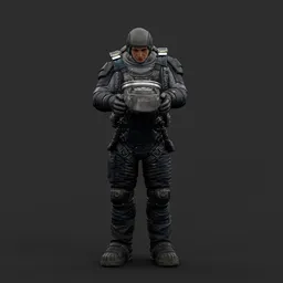 Astronaut Helmet Put On Pose