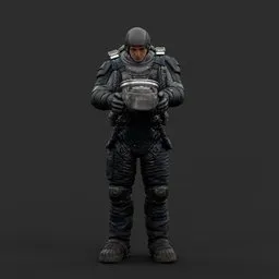 Astronaut Helmet Put On Pose