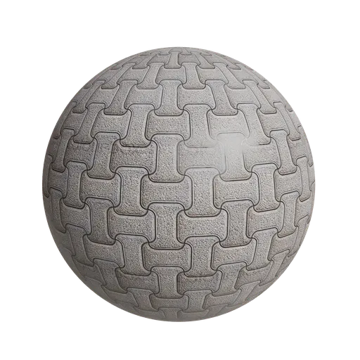 Grey granular brick pavers