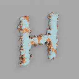 Rough metal Letter H