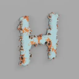 Rough metal Letter H