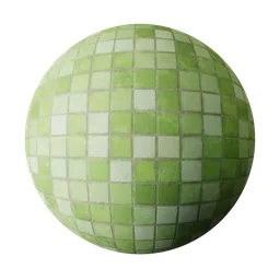Green Square Moss Tiles