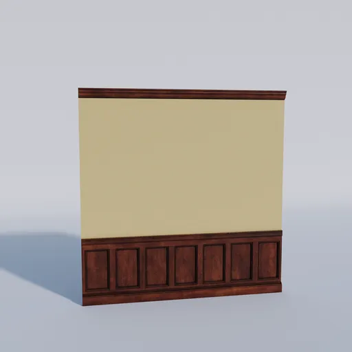 Detailed 3D model of a classic wall, optimized for Blender, modular, game-ready asset for urban environments.
