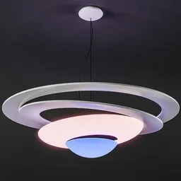 Detailed 3D model of a modern ceiling light with 612 polygons, rendered in Blender Cycles.