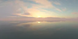 Cloudy Pink Sunset over Ocean