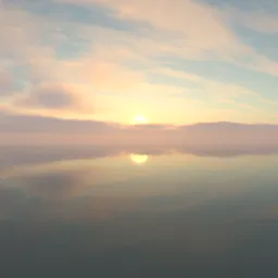 Cloudy Pink Sunset over Ocean