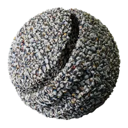 High-resolution PBR pebble concrete texture ideal for Blender 3D projects and various rendering needs.