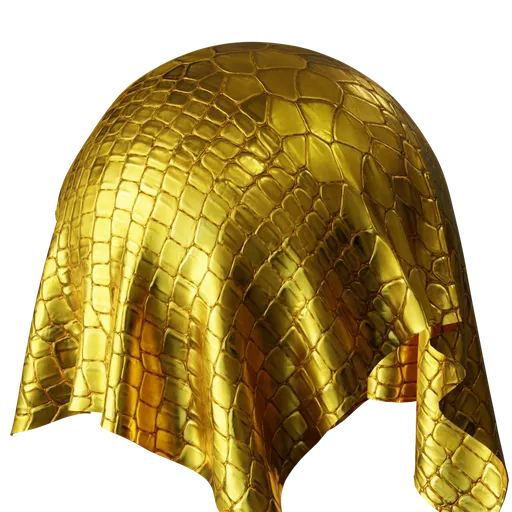 Gold Vinyl Crocodile Fake Leather