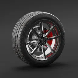 High-quality 3D rendering of a realistic tire model for Mazda vehicles, designed in Blender.