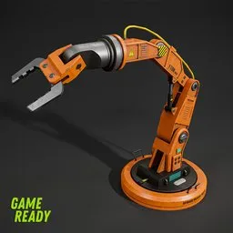 "Rigged Mechanical Arm 3D model for Blender 3D - Perfect for Game Development and Animation with Local Mode Bones Orientation."