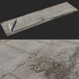 Damaged Concrete Road Photoscan