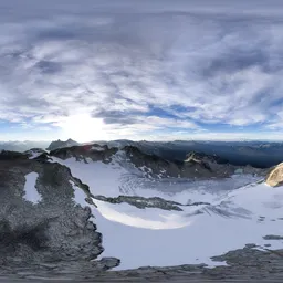 Aerial Mountain Landscape Sunset