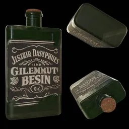 Small Green Cylinder Bottle