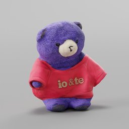 Purple Teddy Bear 3D scan